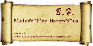 Bleicöffer Honoráta névjegykártya